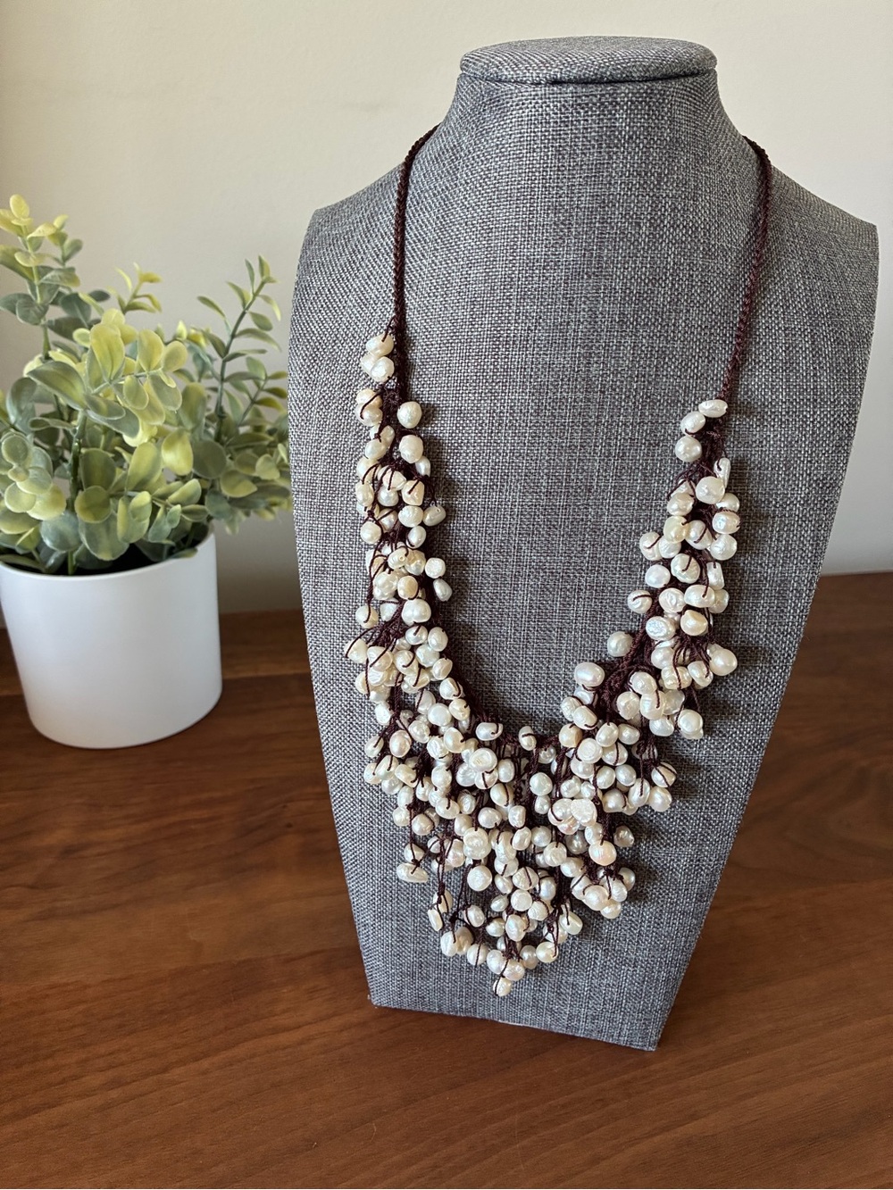 Freshwater Pearl Statement Bib Necklace – Boho Artisan